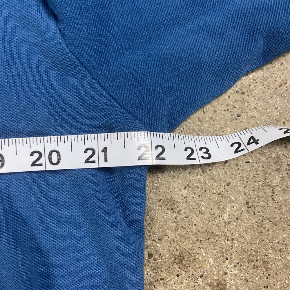 Vintage 90s Polo Ralph Lauren Long Sleeve Polo Size Medium Blue Mock Neck Pony